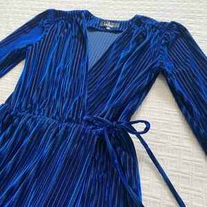 Lulus royal blue velvet dress.